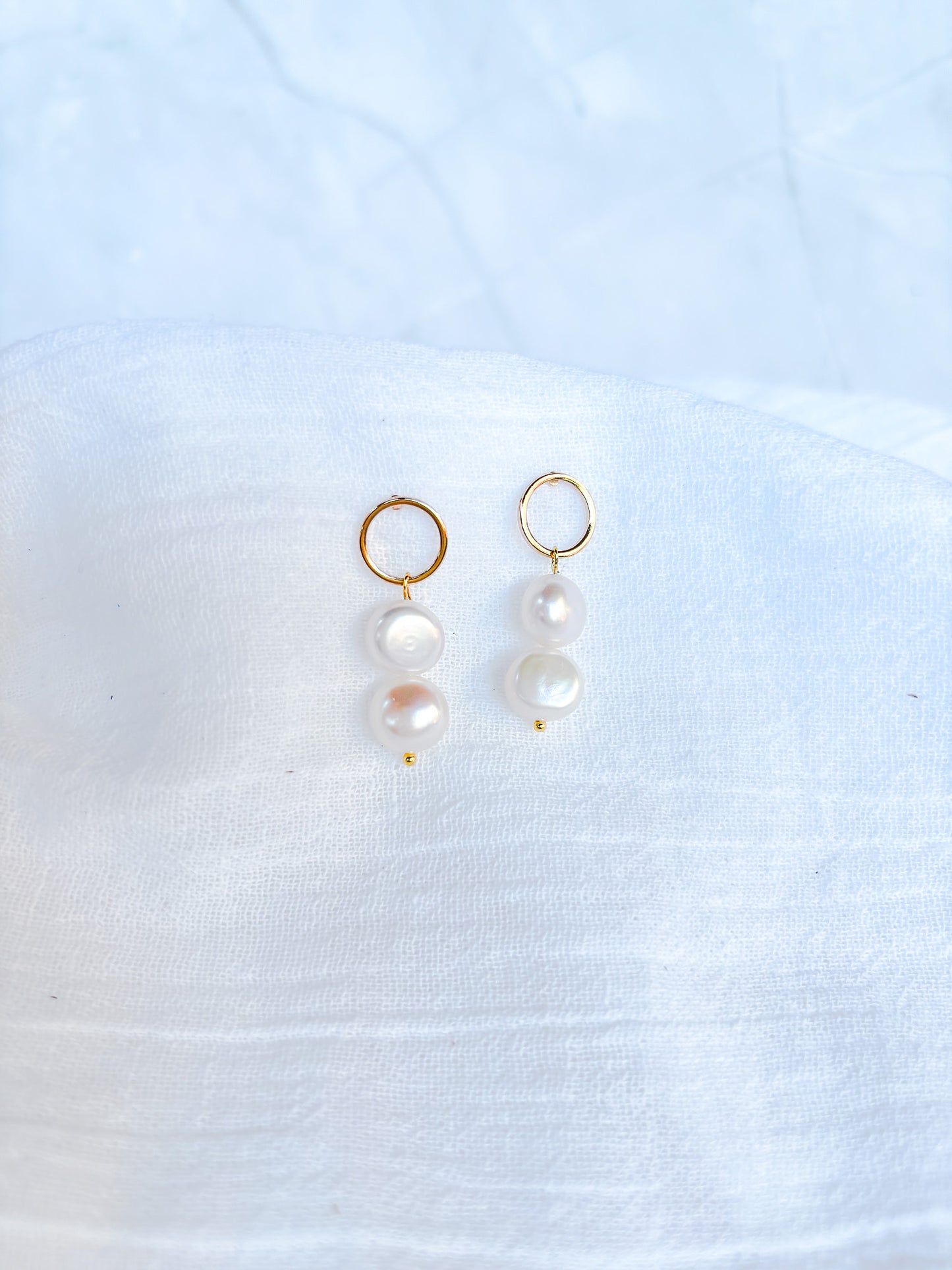 Gold Ring Stud with Freshwater Pearl Stack - Beadsmith