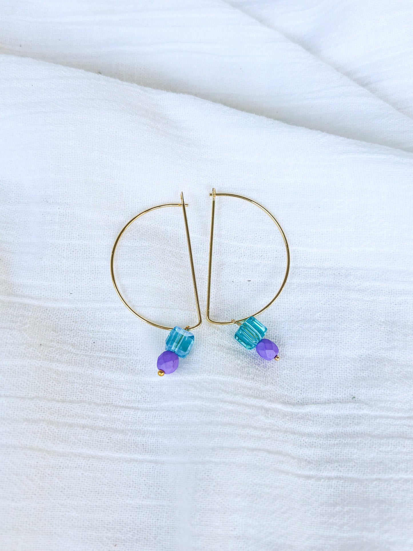 Half Hoop Earrings with Crystal Detail - Beadsmith