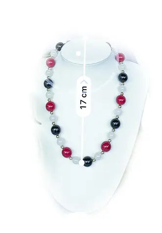 Black and red white beaded necklace - Beadsmith