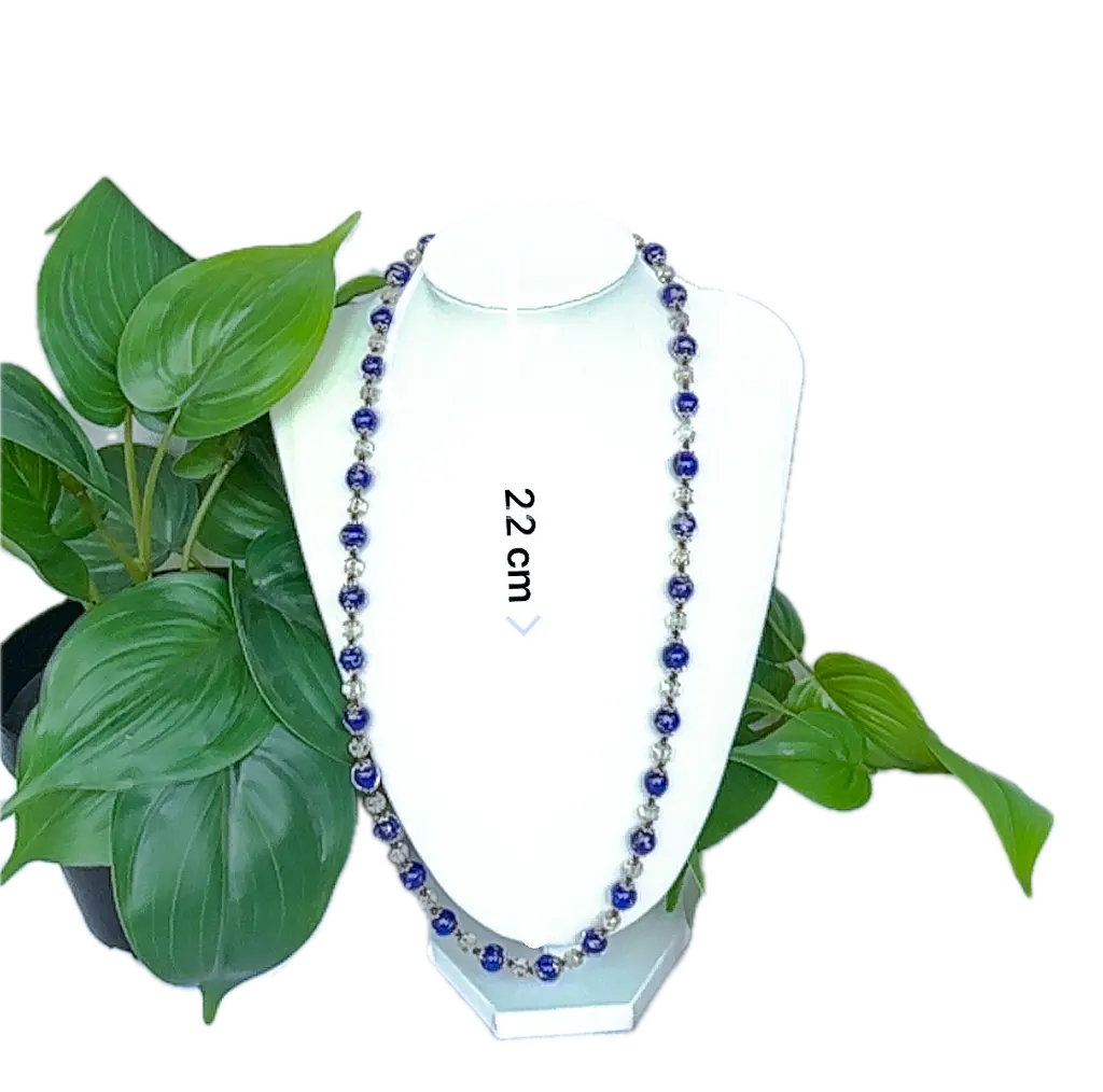 Dark blue beads with gold details beaded necklace - Beadsmith