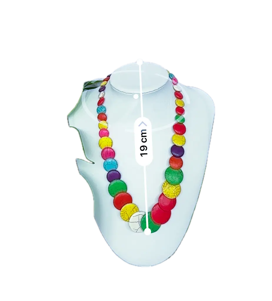 Round crackle rainbow discs beaded necklace - Beadsmith