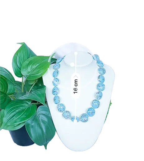 Stunning handmade teal and gold beaded necklace - Beadsmith