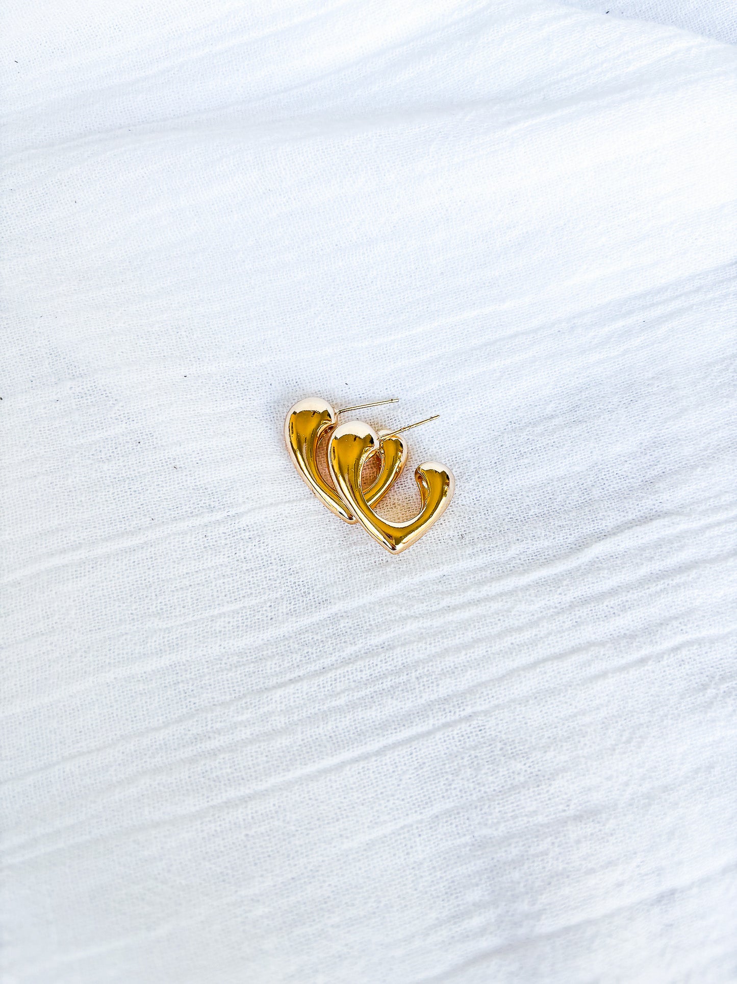 Gold Heart Chunky Studs - Beadsmith
