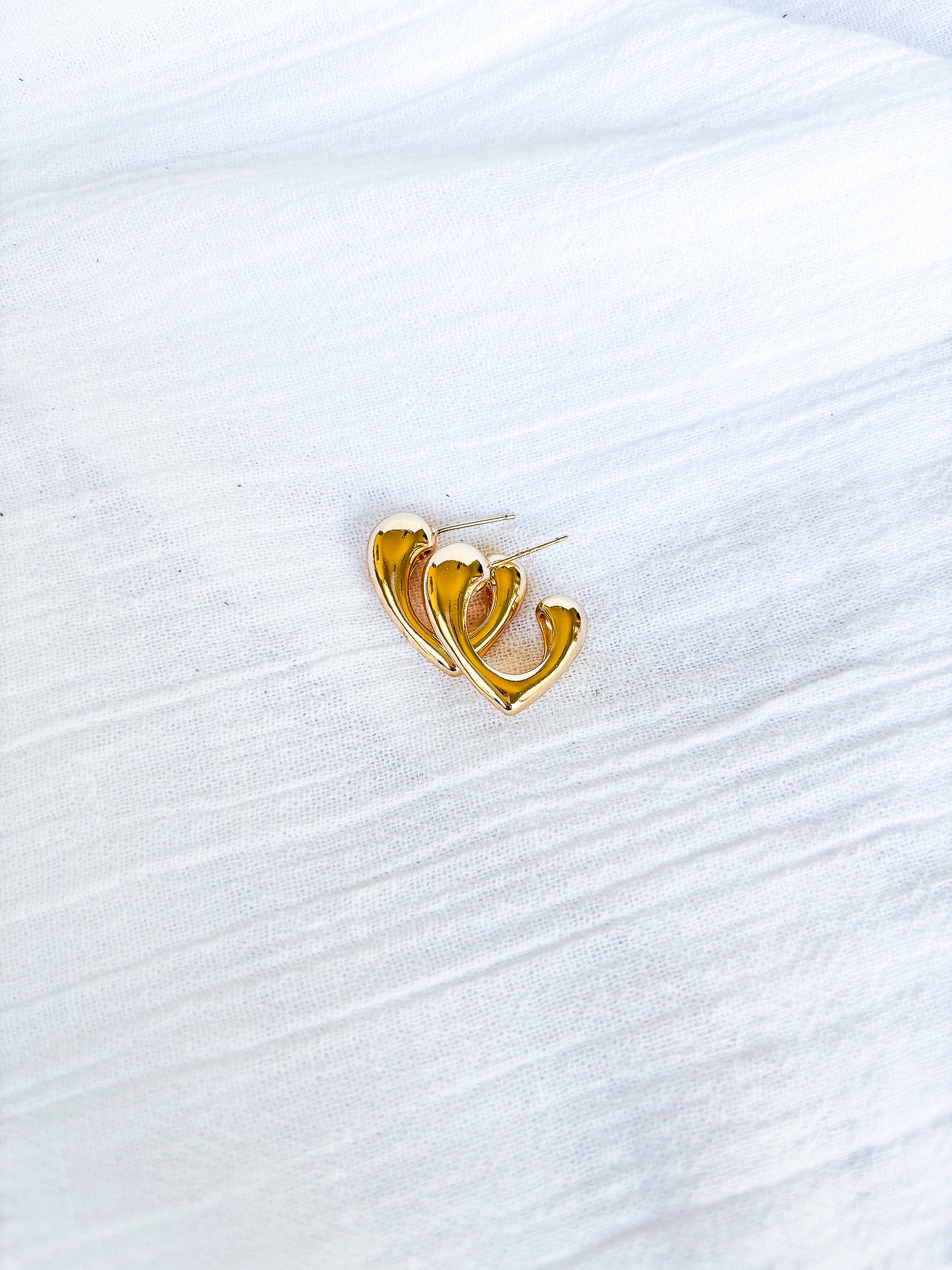 Gold Heart Chunky Studs - Beadsmith