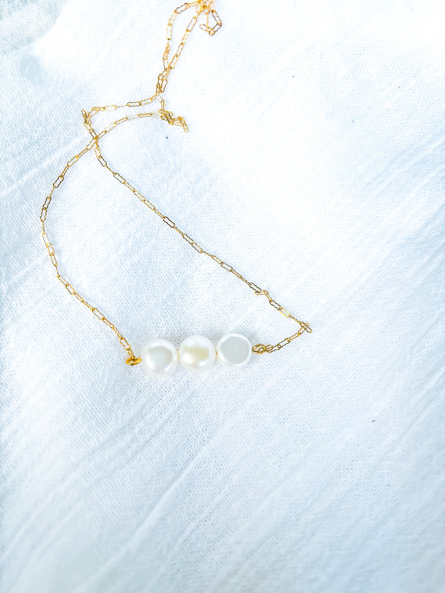 Dainty Gold Chain with Freshwater Pearls - Beadsmith