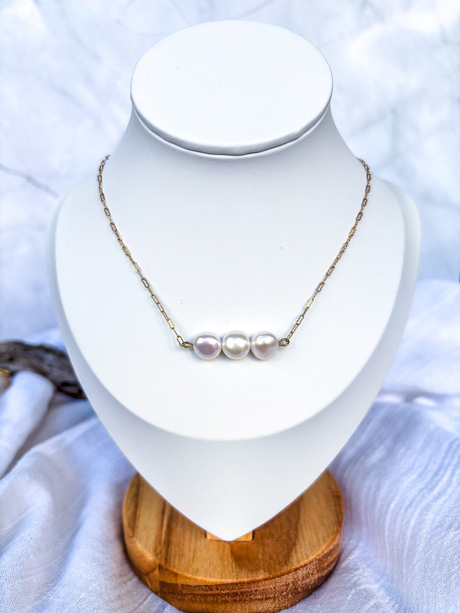 Dainty Gold Chain with Freshwater Pearls - Beadsmith