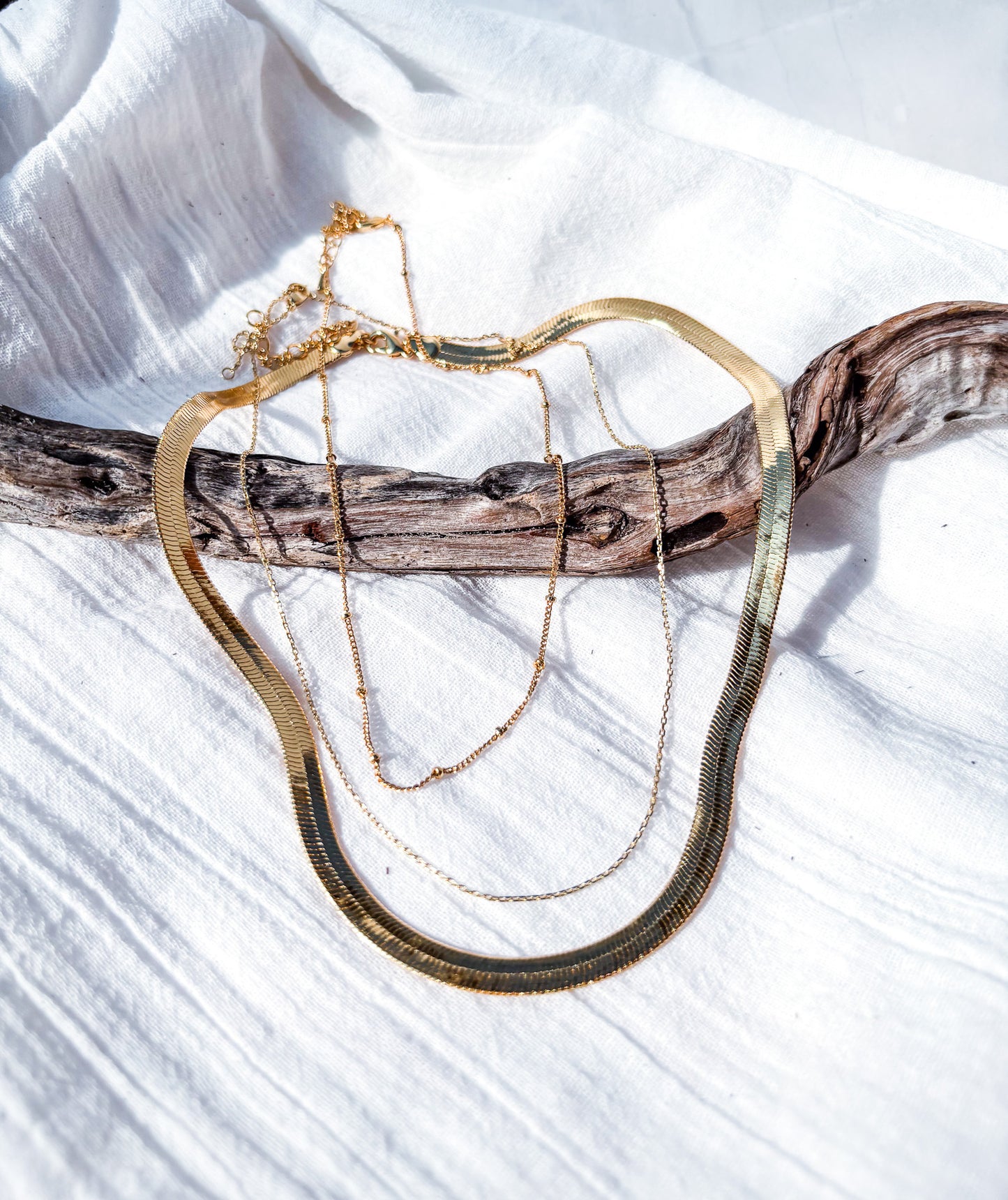 Trendy 14K Plated Gold Chain Necklaces – Herringbone, Ball Chain & Dainty Loop