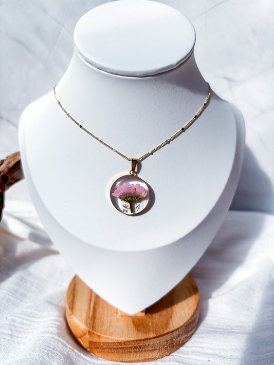 Birth Month Flower & Resin in Gold Hoop & 18k Gold Chain - Beadsmith