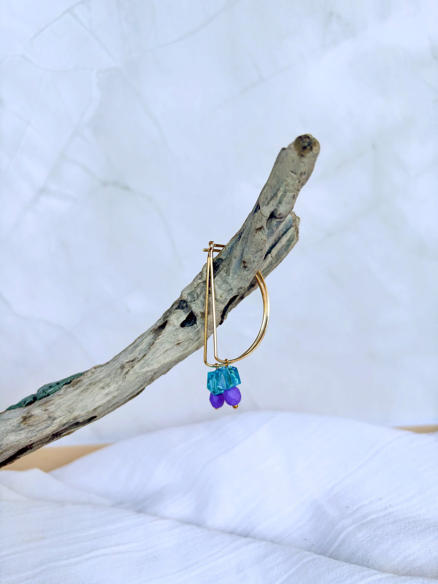 Half Hoop Earrings with Crystal Detail - Beadsmith