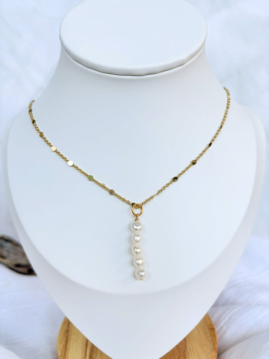 Freshwater pearl stack on gold chain - Beadsmith