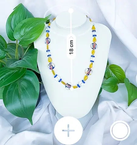 Beautiful yellow and blue glass necklace - Beadsmith