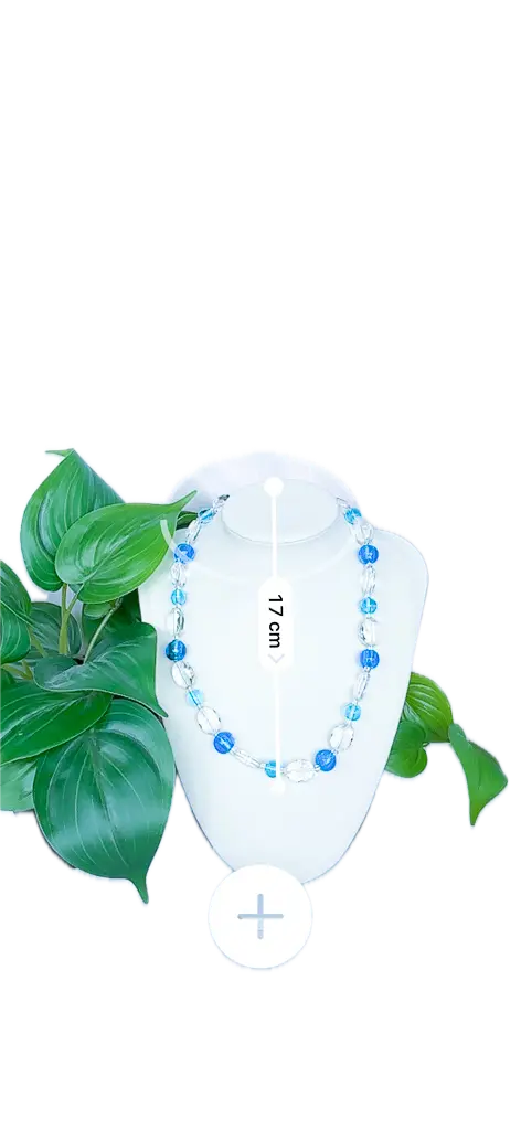 Blue and white Czech glass beaded necklace - Beadsmith