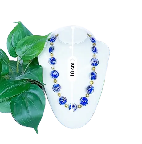 Exquisite Dark Blue Beads and Gold Detail Necklace - Beadsmith
