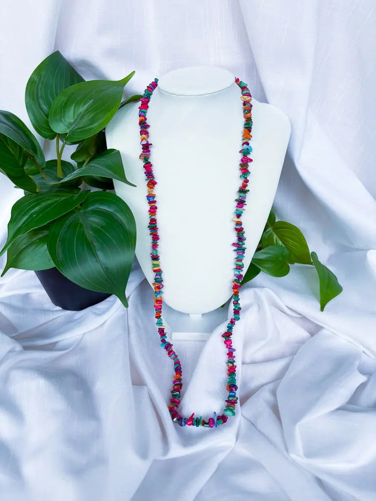 Rainbow long crystal shard beaded necklace - Beadsmith