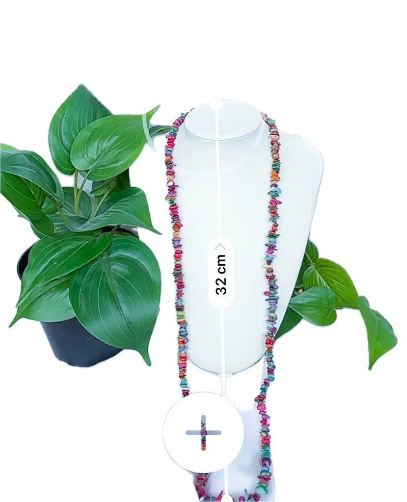 Rainbow long crystal shard beaded necklace - Beadsmith