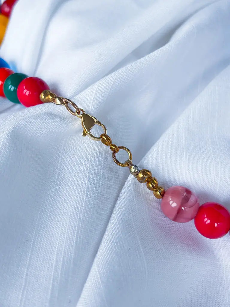 Round chunky rainbow beaded necklace - Beadsmith
