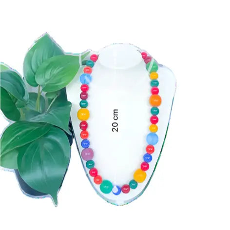 Round chunky rainbow beaded necklace - Beadsmith