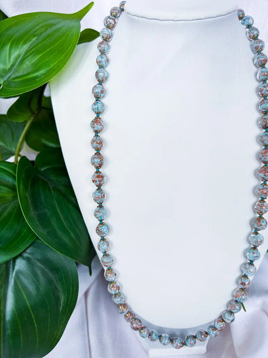 Teal and Bronze glass beaded necklace - Beadsmith