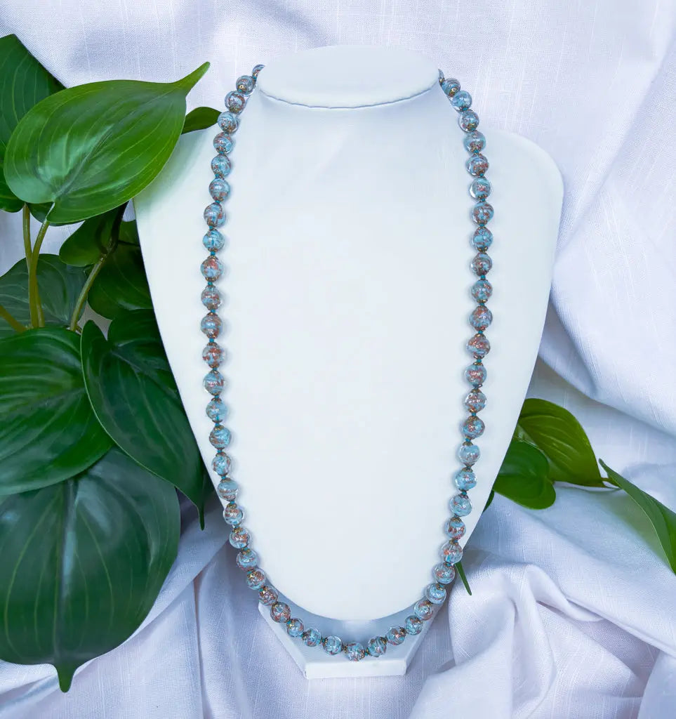 Teal and Bronze glass beaded necklace - Beadsmith