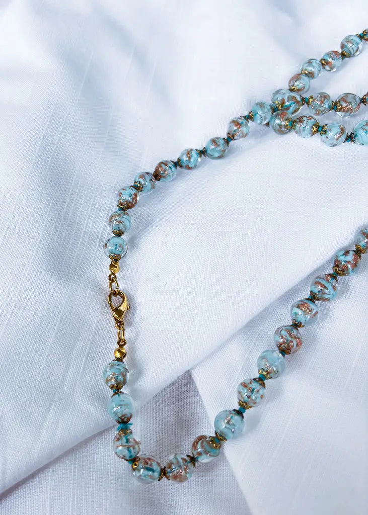 Teal and Bronze glass beaded necklace - Beadsmith